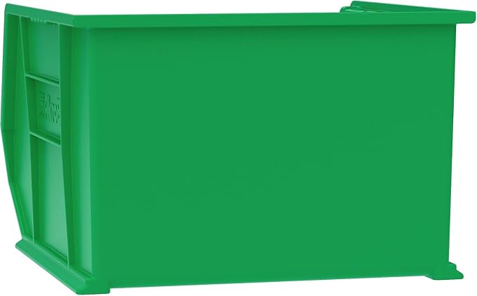 Akro-Mils 30270 AkroBins Plastic Storage Bins, Space-Saving Stackable Bins for Garage, Pantry, Craft Organization, 18" x 16" x 11", Green, 3-Pack