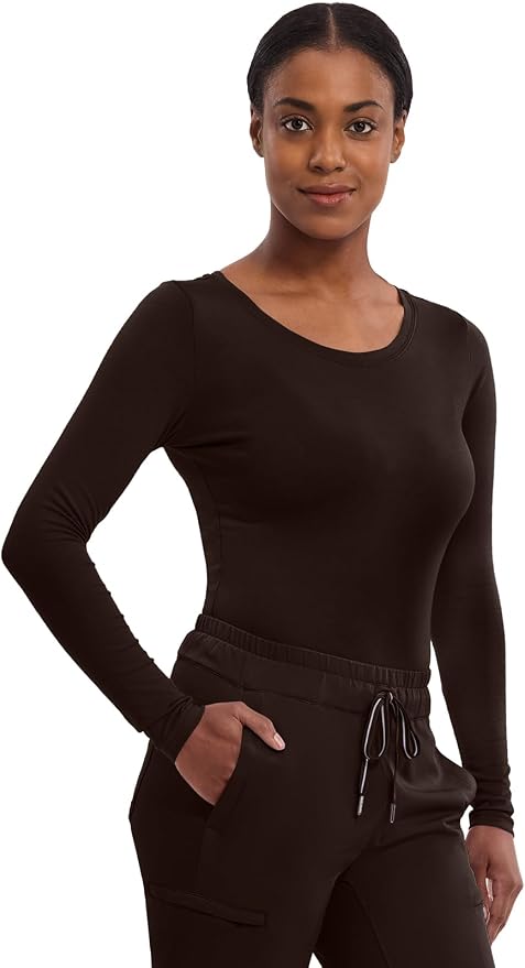 Healing Hands Underscrub Long Sleeve Women Knits Scrub Tops | Soft Cotton Blend Knit, Breathable Stretch Comfort, Machine Wash, Easy Care Fabric, Ideal For Layering Under Scrubs