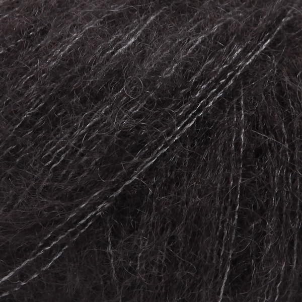 Mohair and Silk Yarn Drops Kid-Silk, 0 or Lace, 2 Ply, 0.9 oz 230 Yards per Ball (02 Black)