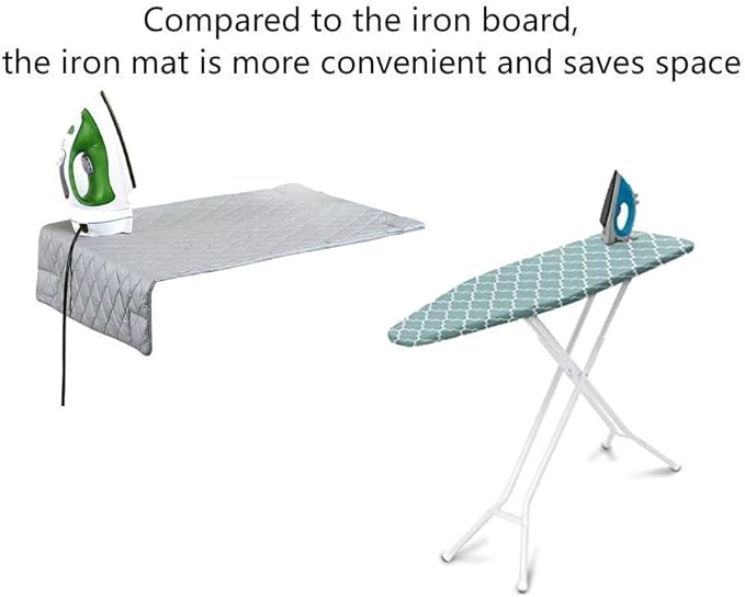 Magnetic Ironing Mat Blanket, Iron Board Alternative Cover, Quilted Washer Dryer Heat Resistant Pad/Portable Cover/Mat Grey 33"X 18" Iron Anywhere