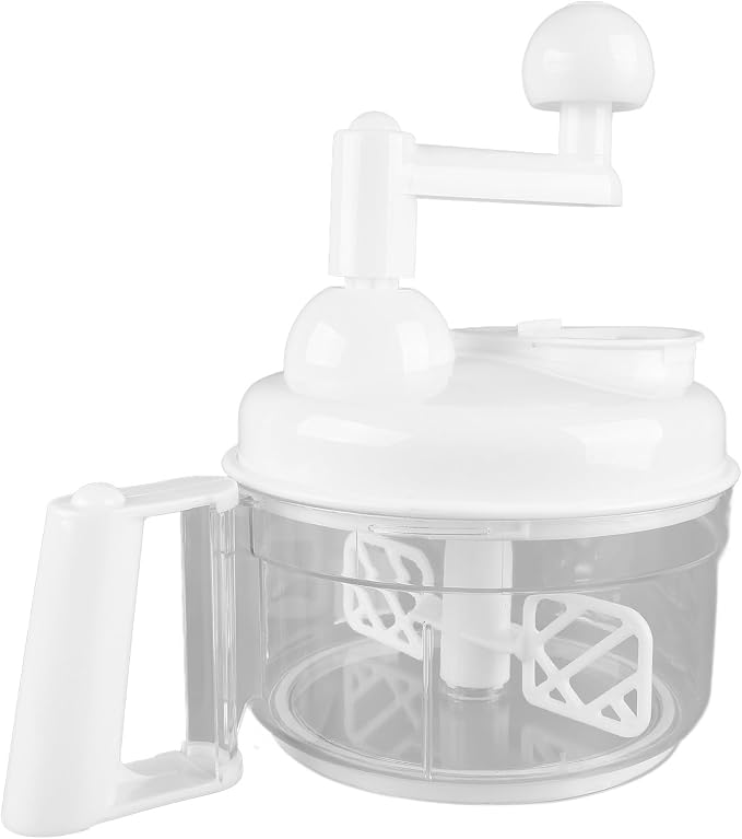 Mini Food Chopper, Salsa Maker Mini Food Processor Mixer Blender Manual Vegetable Chopper Full Function Hand Cranked Vegetable Cutter for Onion Garlic Salad Meat Fruit Ice