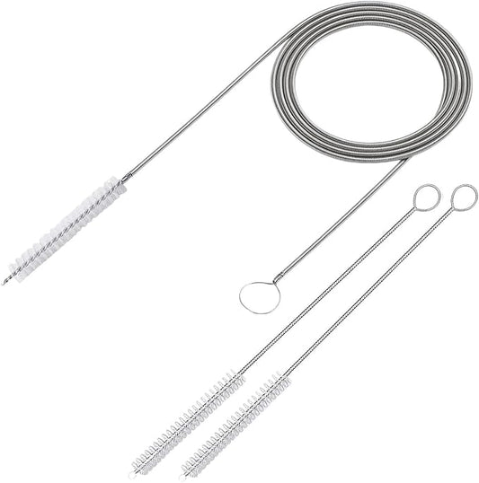 Long Drain Wire Brush, 60 Inch Flexible Pipe Tube Brush, Nylon Stainless Steel Sunroof Drain Cleaning Tool & Straw Cleaning Brush for Home, Kitchen, Fish Tank, Water Pump Accessories