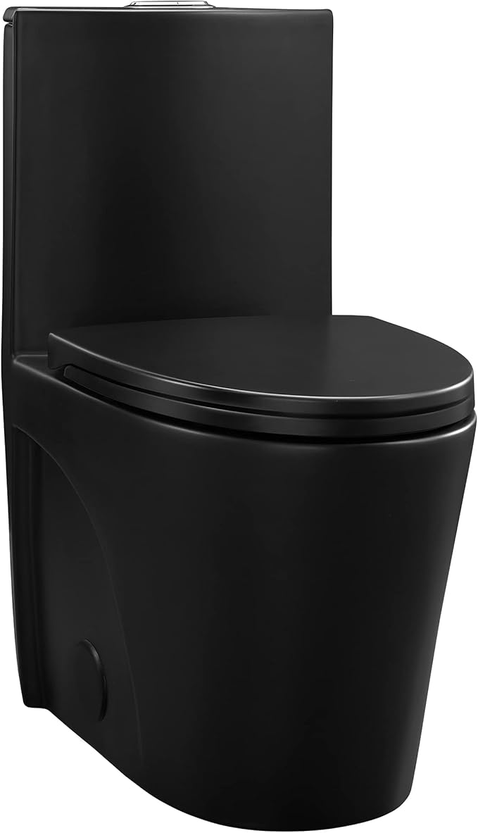 St. Tropez One-Piece 14" Rough-in 1.1/1.6 GPF Dual Top Flush Elongated Toilet in Matte Black
