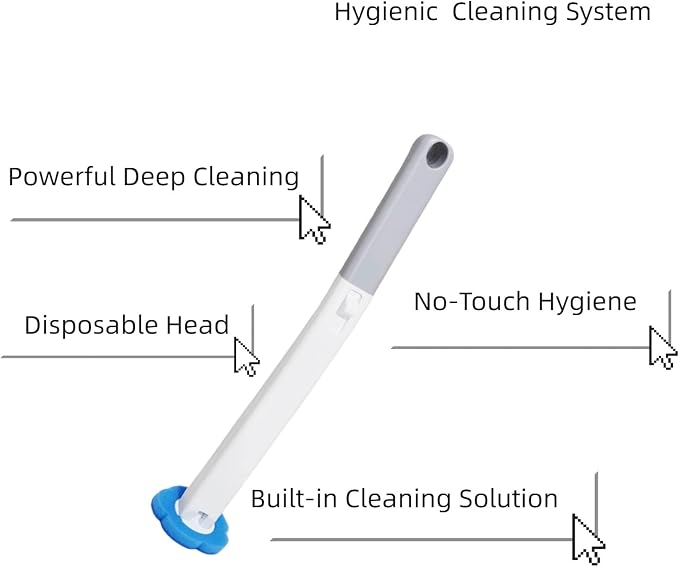 Disposable Toilet Brush and Holder Set with 30 Refills – Wall Mounted Toilet Bowl Cleaner Brush Kit, Deep Hygienic Cleaning with Toilet Wand Refills