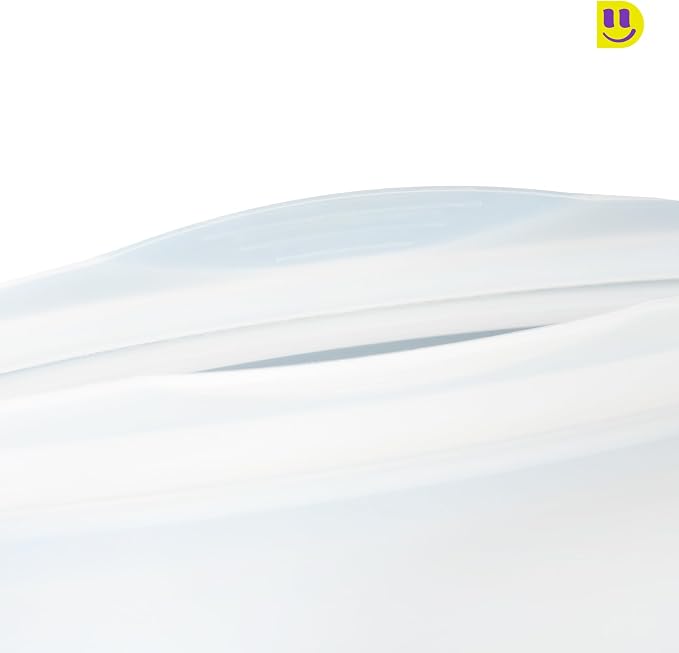 Reusable Silicone Gallon Bag (Large 50oz+) – Extra Thick Freezer Storage Bag for Marinating, Sous Vide & Bulk Food – Airtight Stand-Up Platinum Silicone Container – Oven & Microwave Safe