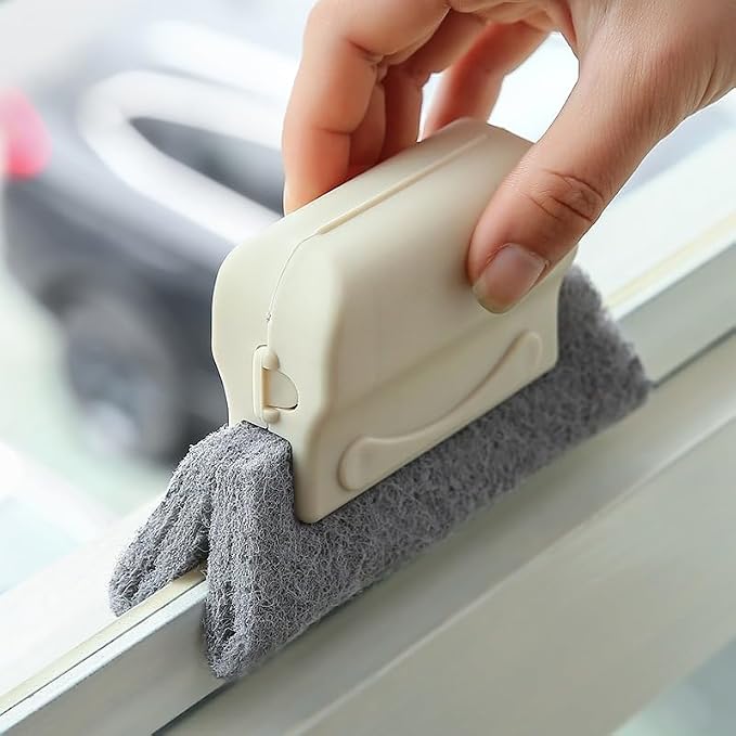 Portable Multi-Purpose Cleaning Kit, 4 Window Track Brushes, Corner Scraper, Detachable Window Groove Cleaner & 2 Pumice Stone Bars, Deep Cleaner for Bathroom, Kitchenware, Door & Window Gaps