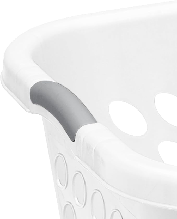 PEtbon 1.5 Storage Bushel Square Laundry Basket Plastic, Laundry Hamper White