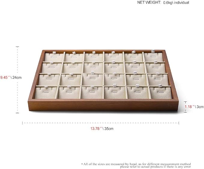 Oirlv Wooden Jewelry Tray,Jewelry Drawer Organizer,Necklace Display Tray | Stackable Design,Keep Necklaces Bracelets Flat and Untangled,Organizing and Presentinge Legantly on Dressers&in Dresser