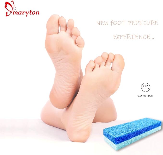 Maryton Foot Pumice Stone for Feet Hard Skin Callus Remover and Scrubber (Pack of 4) (Blue)