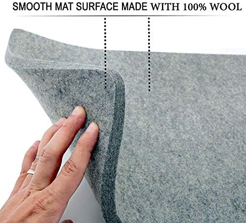 Wool Pressing Mat 24" x 17" for Quilting | 100% Pure New Zealand Wool Mat for Sewing and Ironing | Large Size and Comes with Silicone Iron Pad Included