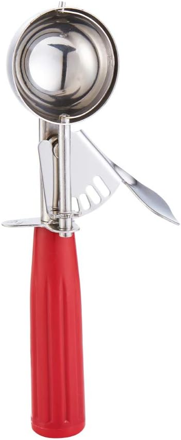 Saebye Cookie Scoop - #24 (1.35 oz) - Disher Scoops, Portion Scoop - Portion Control - 18/8 Stainless Steel, Red Handle