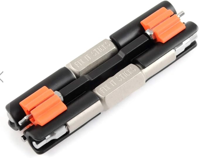 Fix It Sticks Replaceable Edition Traveling Cycling Steel Multi-Tool | 8 Removable Interchangeable Tips w/Bracket