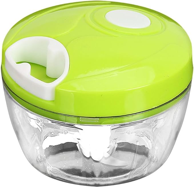 Manual Vegetable Chopper – 500ml Hand Pull Food Processor for Garlic, Onion, Ginger, Fruits, Nuts & Herbs