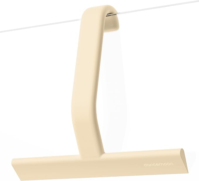 dancemoon JustHang Shower Squeegee for Glass Doors, All-One-Piece Award-Winning Silicone Squeegee with Built-in Hook for Bathroom, Window, Mirror, Tile Wall,Car, Streak-Free Cleaner,10-Inch Sand Beige