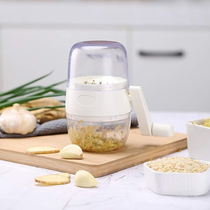 Nut Chopper, Portable Manual Hand Nut Chopper for All Nuts Walnut Pecans, Hand Crank Nuts Grinder Kitchen Tool(COLOR:White)