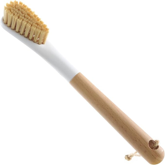 Wood Laundry Brush, OSCIOSS Laundry Stain Brush wth Long Handle and Soft Bristle for Cleaning Clothes & Shoes, Protable Laundry Brush for Stains on Clothes (Natural)