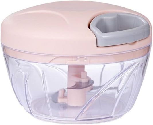 Onion Chopper, Vegetable, Garlic Kitchen Cutter with Container, Pull String Hand Manual Food Processor Mincer Shredder for Cutting Onions Chili Ginger Seasoning Food Chopper