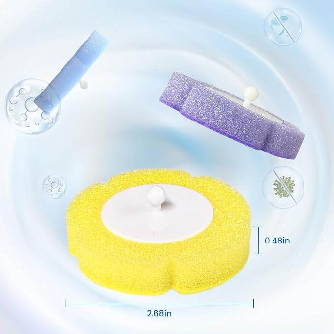 36 Count Disposable Toilet Brush Heads, Automatic Release Refills (12 Ocean, 12 Lemon, 12 Lavender Scents)