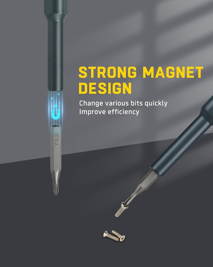 Banshu Precision Screwdriver Set, 46 in 1 Small Screwdriver Set with Case, Torx Star Pentalobe Screwdriver Bits, Magnetic Mini Repair Tool Kit for Glasses, Watch, Phone, Laptop, Macbook, PC, PS5, Toys