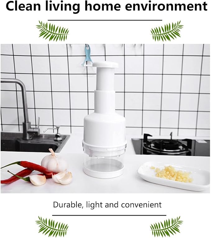Food Chopper Manual Hand, Handheld Vegetable Chopper, Veggie Choppers Dishwasher Safe, Nut Choppers, Vegetable Cutter, Food Crusher(COLOR:White)
