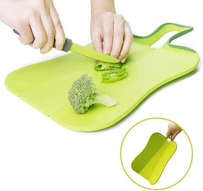 Folding Cutting Board Plastic Mat Ultra-Light Flexible Foldable Chopping Board Non-Slip Slate for Kitchen,Vegetable and Fruit Chopping Cutting and Rinsing