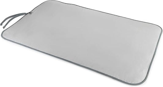 Minky Homecare Deluxe Ironing Mat - Portable Pad for Ironing - Large Surface 39.4 x 23.6 Inches - for Top of Dryer, Washer, Table Top - Metallic Silver