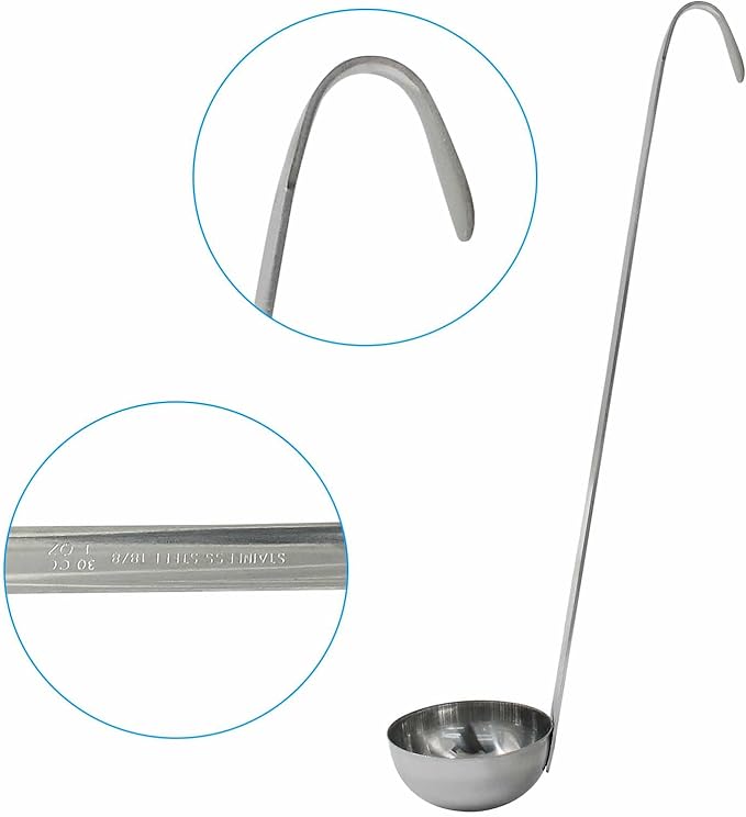 Zorfeter 3 Pcs 1 Oz Soup Ladle Set, Stainless Steel Ladles with Long Handles for Serving, Cooking, Stirring, Portioning Kitchen Restaurant Accessories
