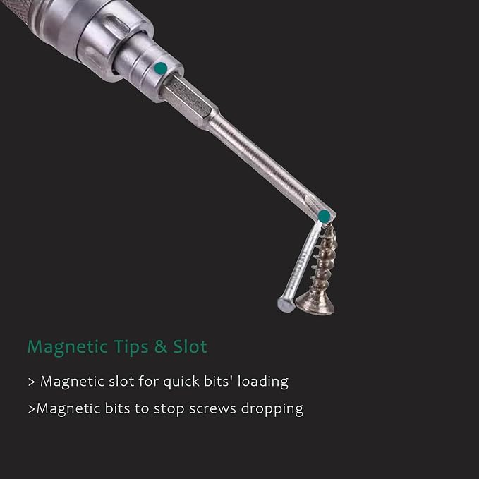 Small Precision Screwdriver Set for Electronics | 22 in 1 Mini Screwdriver Set, 22 S2 Magnetic Screw Driver Bits,Extendable Handle, for Eyeglass Computer Laptop Watch