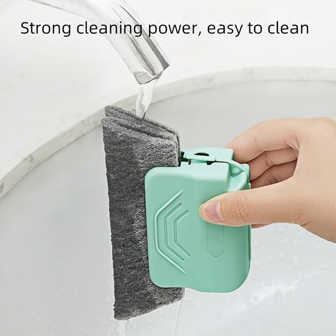 Magic Window Track Cleaner, 2026 New Window Groove Cleaning Brush Tools Set, Hand-held Window Track Cleaner Brushes Tools Set for Window lides Gaps Tile Lines Shutter Car Vents (Blue+Pink)