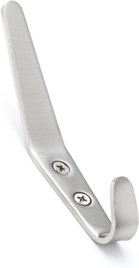 Richelieu | Modern Metal Coat Hook for Wall, Brushed Nickel