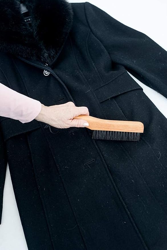 Clothes Brush Garment Brush-USA-Lint Brushes for Clothes, Lint Remover for Clothes 100% Boar Bristle Men's Wool Suit Brush, Suede, Furniture and Upholstery, Hat Brush