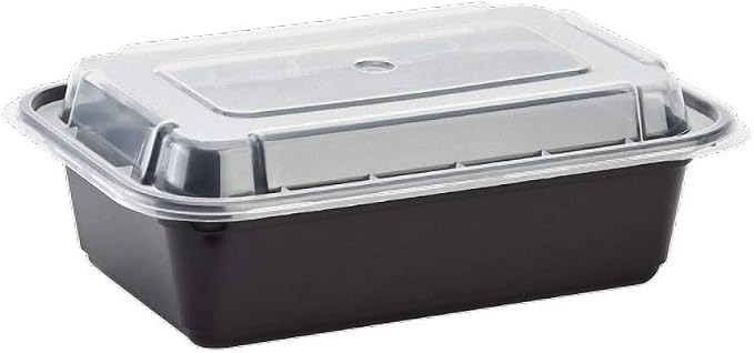 Karat Meal Prep Containers [24 oz - 150 ct] Reusable & Disposable Take Out Containers with Lids - Microwave & Dishwasher Safe Bento Boxes