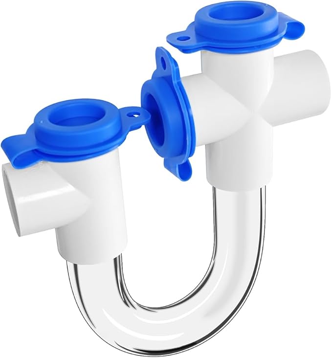 3/4 Clear PVC U Trap Pipe Fitting Connector for HVAC Condensate Drain System with Cleaning Brush