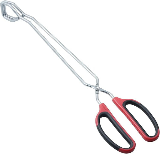 HINMAY Extra Long Scissor Tongs 15-Inch Stainless Steel Barbecue Grilling Tongs