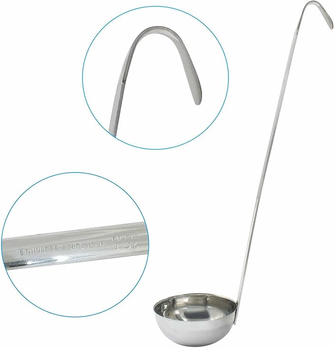 Zorfeter 3 Pcs 2 Oz Soup Ladle Set, Stainless Steel Ladles with Long Handles for Serving, Cooking, Stirring, Portioning Kitchen Restaurant Accessories