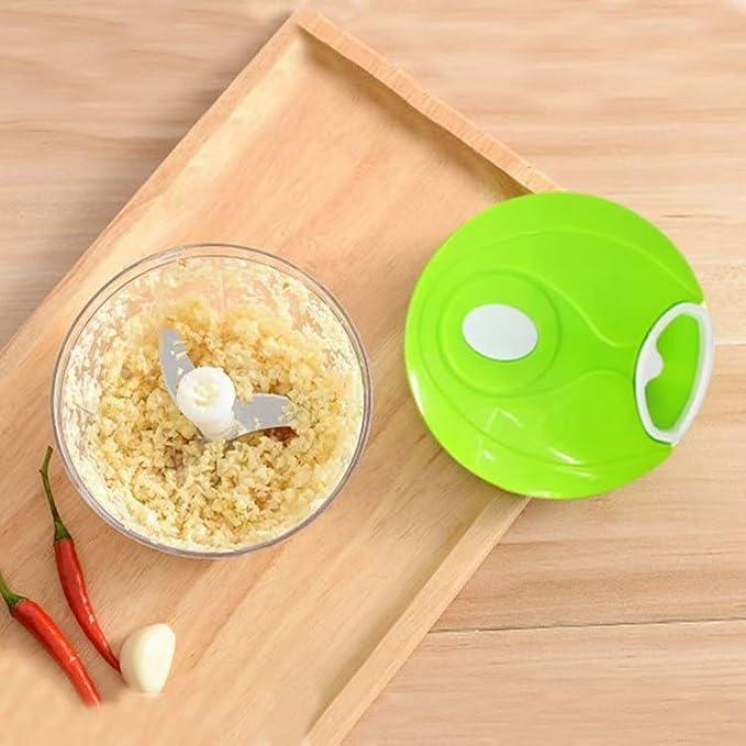 Manual Vegetable Chopper – 500ml Hand Pull Food Processor for Garlic, Onion, Ginger, Fruits, Nuts & Herbs