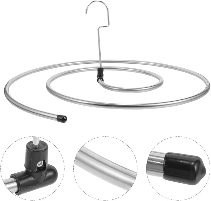 Cabilock 2Pcs Heavy-Duty Stainless Steel Rotatable Spiral Drying Rack for Large Bed Sheets and Towels Windproof Laundry Hanger Set for Home Use