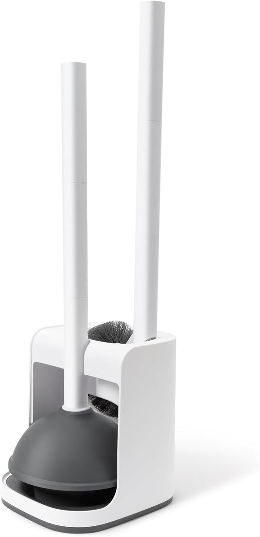 IVYROLL Toilet Brush and Plunger Set Hidden, S-Shaped Toilet Brush Plunger Combo, Perfect for Homes, Apartments & Bathrooms