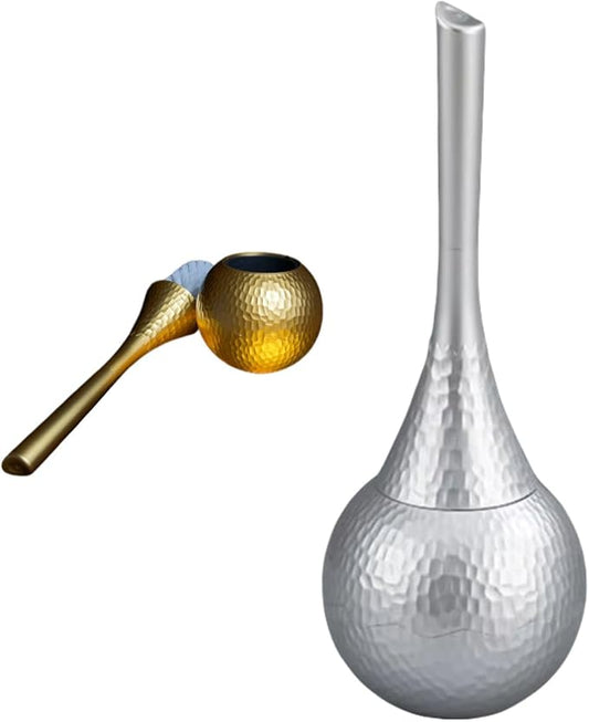 Elegant Toilet Brush Set – Stylish Hammered Design, Durable Handle, Anti-Splash Base, Modern Bathroom Accessories, Easy to Clean & Maintain (Sliver)