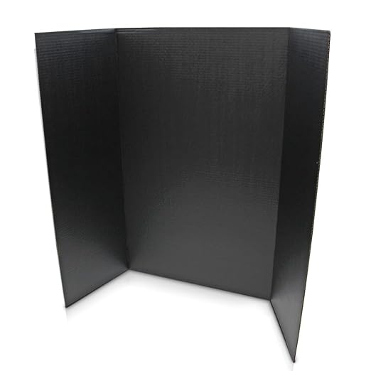Flipside Products 36” x 48” Project Boards for Presentations, Science Fair, School Projects, Event Displays and Trifold Picture Board, Proudly Made in USA - Black - 4 Pack