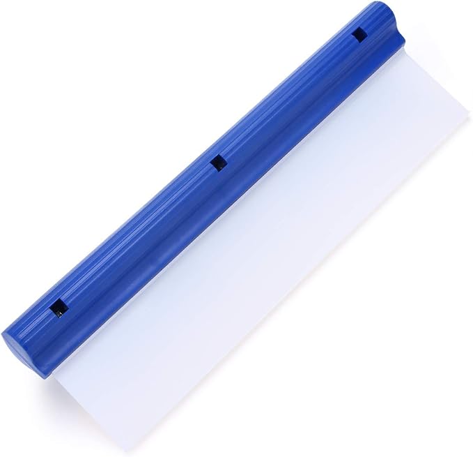 Car Squeegee 12 Inch Flexible T-Bar Water Blade, Silicone, Blue | Squeegee for Car or Home Glass Shower Glass Mirror Door Car