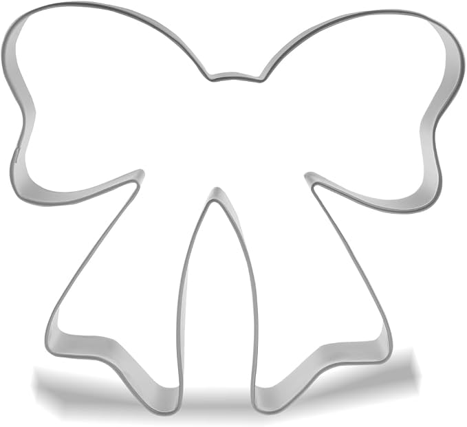 Keewah Ribbon Bow Cookie Cutter, 4”, Stainless Steel