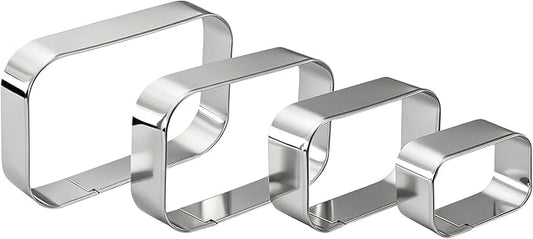 Rounded Rectangle Cookie Cutter Stainless Steel Plaque Cookie Cutters Geometric Frame Cookie Cutters Shapes Molds for Baking 1 Inch Depth