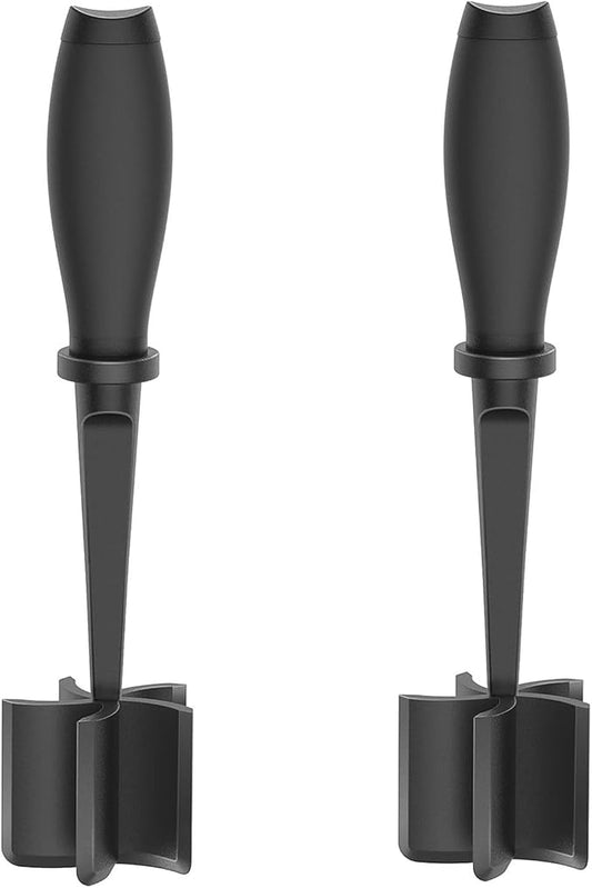 2 Pack Meat Chopper, 5 Curve Blades Ground Beef Masher, Heat Resistant Meat Masher Tool for Hamburger Meat, Ground Beef, Turkey and More, Nylon Hamburger Chopper Utensil Non-scratch Utensils