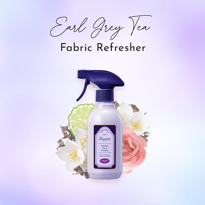 Laundrin Botanical Fabric Refresher Spray - Earl Grey Tea, 300ml | Pet odor eliminator for home, room essentials fabric spray for mattress, curtain, sofa, carpet, furniture & bedding