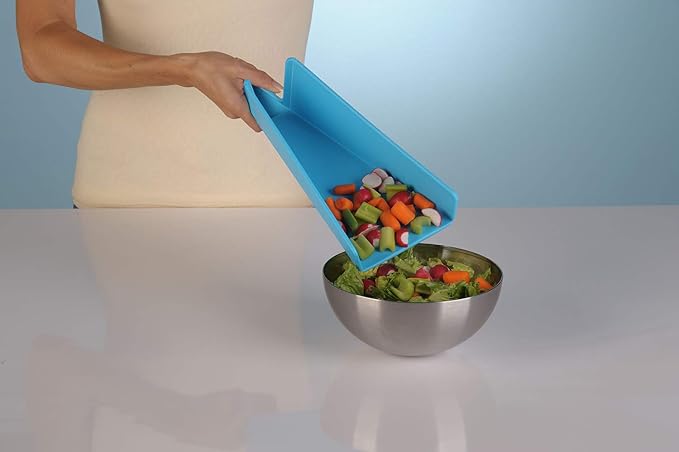 Folding Plastic Cutting Board - Chopping Board Kitchen Prep Mat | 11 inch x 7 inch | Non Slip Surface | Dishwasher Safe | (Set of 2)