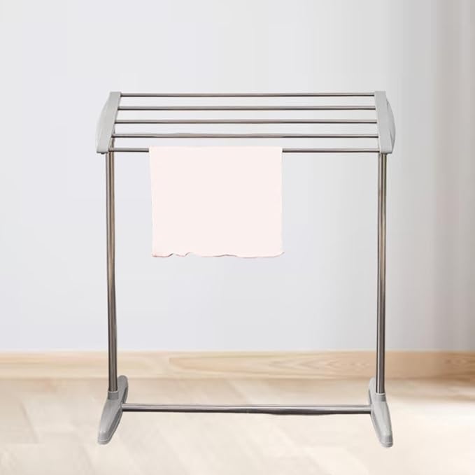 Fenteer Stainless Steel Clothes Drying Rack, 24.4 x 14.2 x 27.6 in Freestanding Laundry Rack for Indoor and Balcony Use