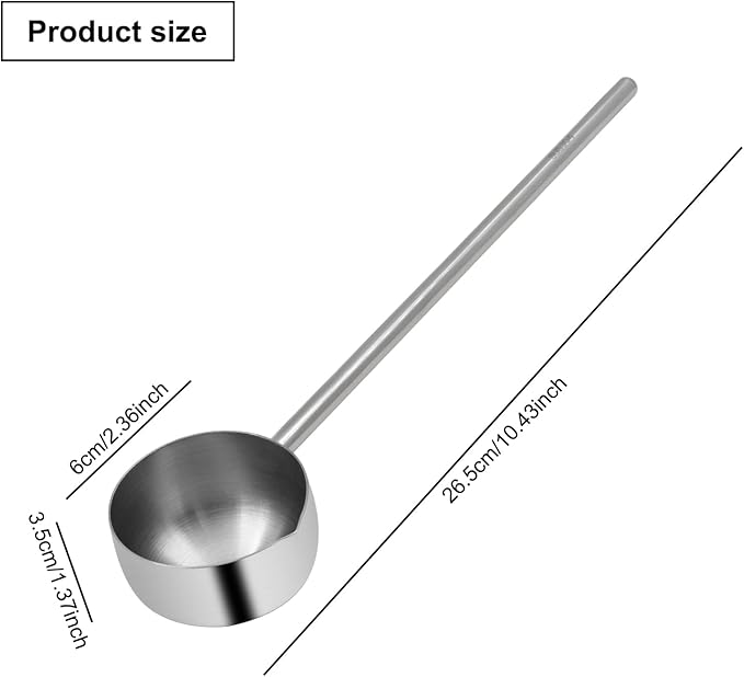 2Pcs Stainless Steel Cooking Spoons, Sauce Scoop with Long Handle 304 Stainless Steel Deep Oil Sauce Spoon for Kitchen Cooking, Serving