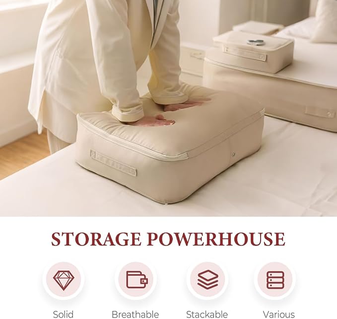 2026 New 3-Layer Ultra Space Saving Self Compression Organizer, Multifunctional Comforter Storage Bag for Comforters, Clothes, Blankets, Home Organization Must Haves (Gery, X-Large)
