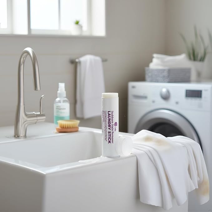 Laundry Stain Remover Stick – Pre-Wash Spot Cleaner for Clothes, Cotton, Wool & Synthetics – Removes Coffee, Wine, Oil, Ink & Food Stains – Travel-Friendly Portable Laundry Stick, 4 Pack